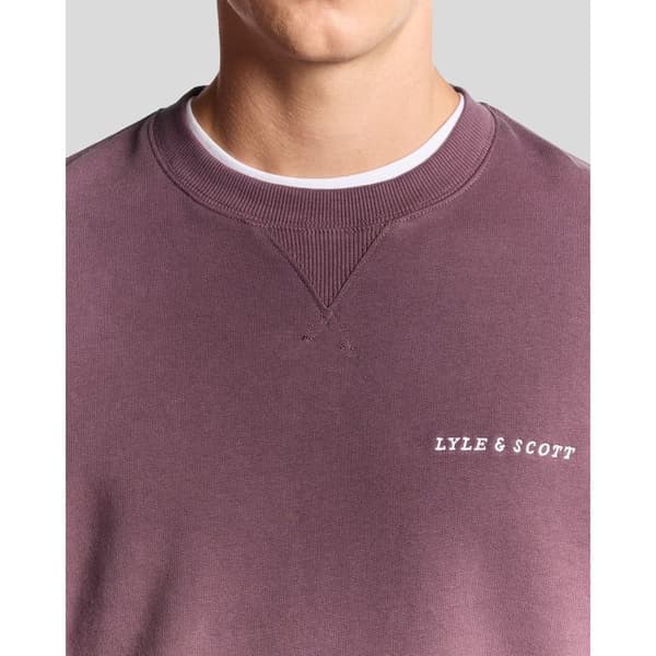Lyle & Scott sweatshirt med rund hals och borstat tryck