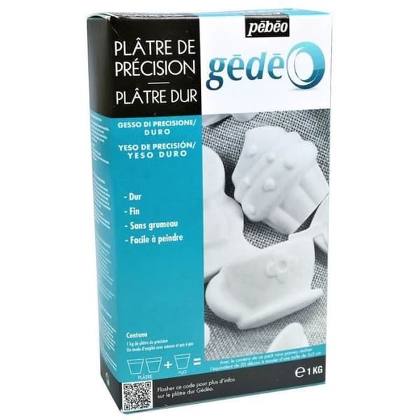 Hård gips för gjutning - PEBEO - 1 kg - Vit - Precise - Solid - Lätt att måla