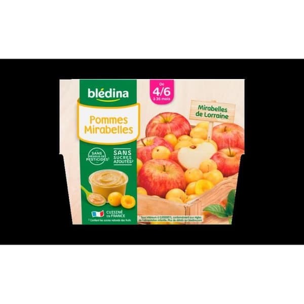 BLEDINA - Mirabelle äppelkoppar 4x100g
