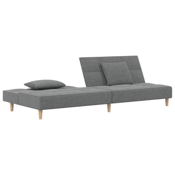 vidaXL 2-sits bäddsoffa med två kuddar mörkgrå tyg 375793
