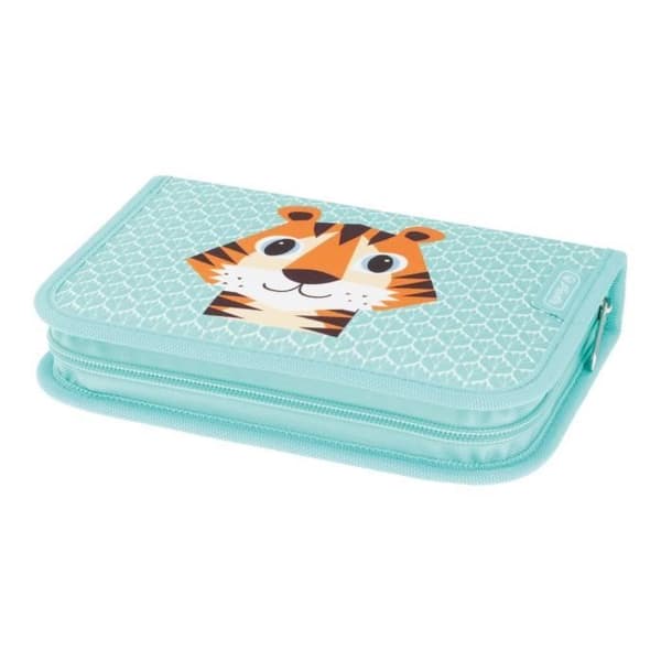 Pennfodral - HERLITZ - 50038251 - Polyester - Blå - Dubbelsidig dragkedja