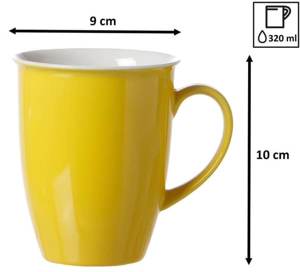 Kaffekopp - Ritzenhoff - Breker - Set med 4 - 320 ml - Gul - Elegans