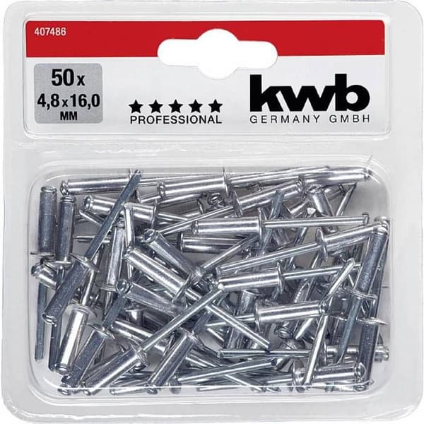 Blindnit - KWB - 407486 - Aluminium - Ø 4,8 mm - Längd 16 mm - 50 st.