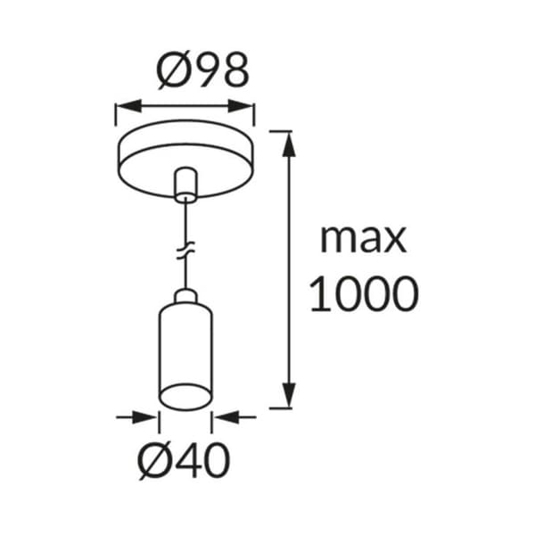 Hängande design svart - stål - E27 - 100 cm - STRUHM UNO ID-03811