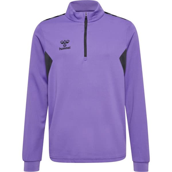 Äkta sweatshirt 1/4 zip barn Hummel - dahlia lila/asfalt
