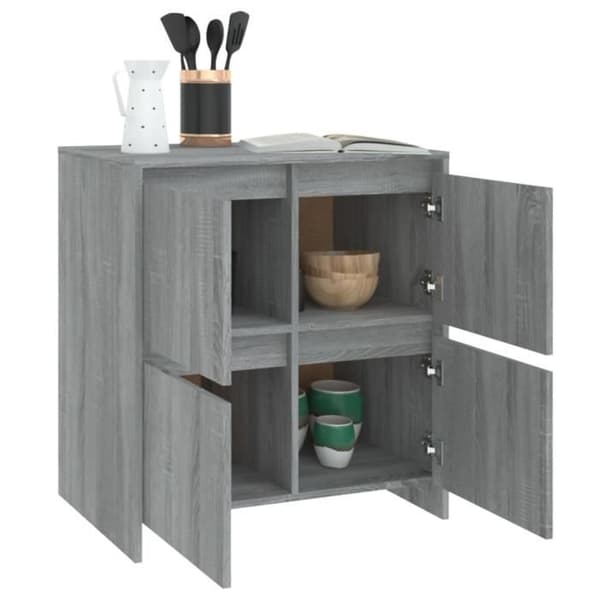 vidaXL Sideboard Sonoma Grey, 70x41x75 cm Spånskiva