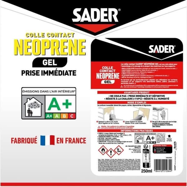 SADER Gel neopren kontaktlim - 250 ml