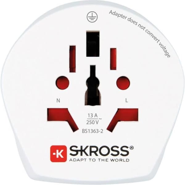 Reseadapter - SKROSS - 1.500204-E - Typ CO W - Vit - För utlandet