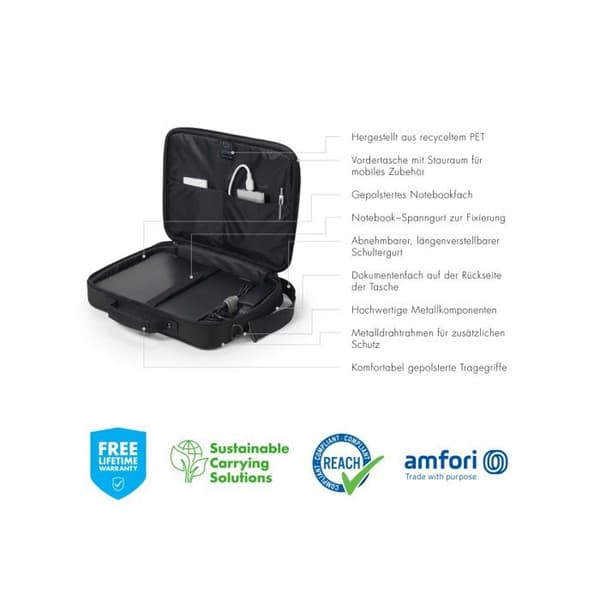 DICOTA Eco Multi BASE 43,9 cm (17.3") Väska Svart