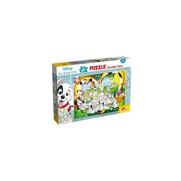 Pussel - Lisciani - Double Face Plus 60Bitar - 101 Dalmater - 50x35cm - Flerfärgad