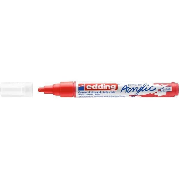 Akrylmärken - EDDING - 5100 - Röd - Rund spets 2-3 mm