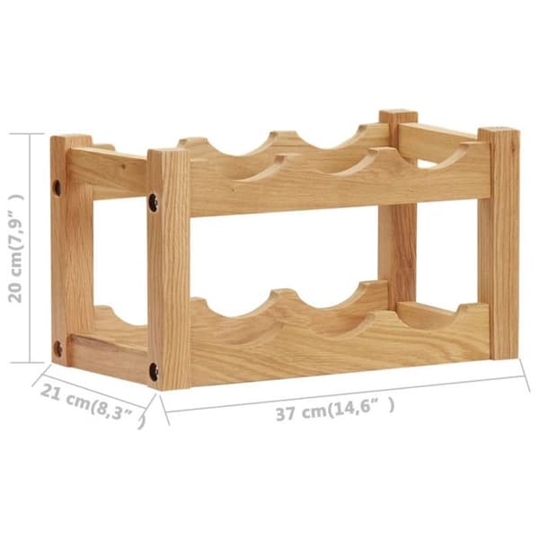 vidaXL Vinbox för 6 flaskor 37x21x21 cm Ek