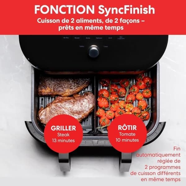 Fritös utan olja - INSTANT - VersaZone - 8,5 L - Rostfritt stål - 2 modulära zoner