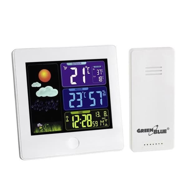 Väderstation - MACLEAN - Trådlös hygrometer DCF - LED-skärm - 7 språk - Räckvidd 60m