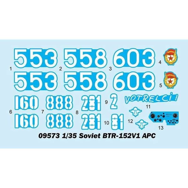 TRUMPETER - Sovjetisk bepansrat Btr-152v1 Apc Trumpeter 09573 1/35 Modellsats - Ref : 10733