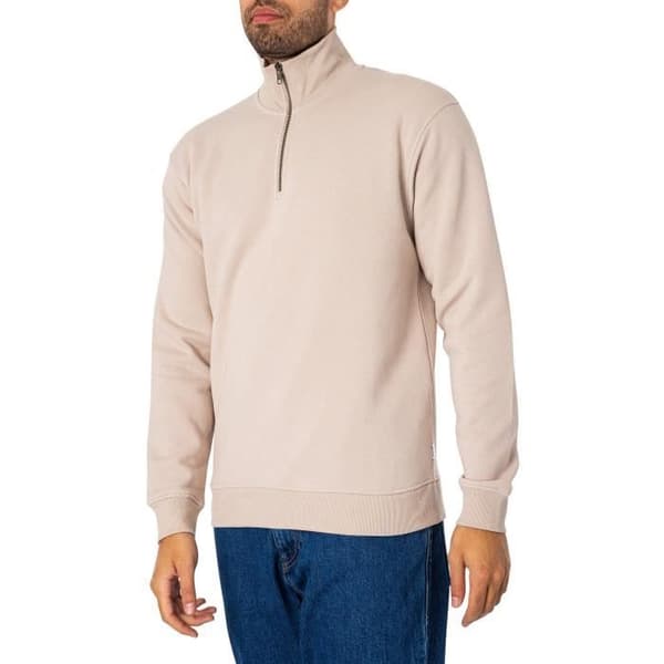 Bradley Half Zip Sweatshirt - Jack & Jones - Herr - Beige