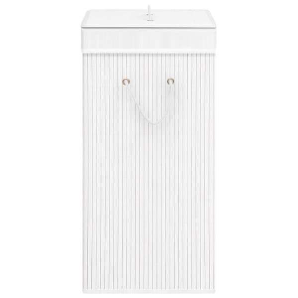 vidaXL tvättkorg med enkelsektion av bambu vit 320751
