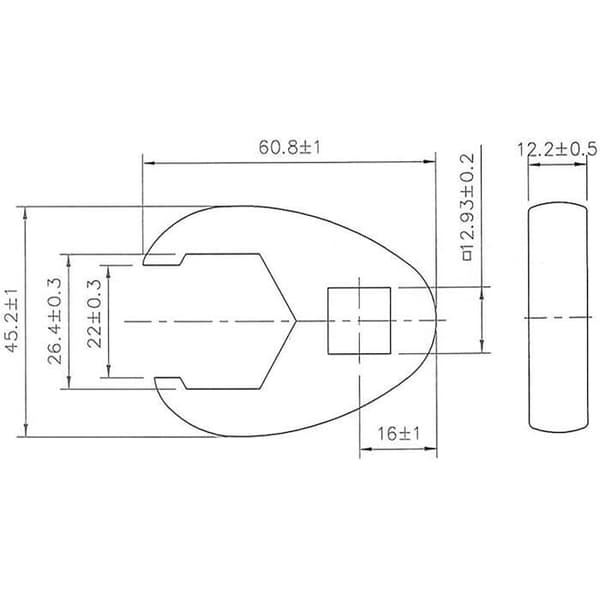 Universell nyckel - BGS - 12,5 mm - SW 26 mm - Krom-molybdenstål
