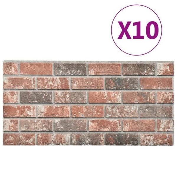 vidaXL 3D väggpaneler design av mörkgrå-brun 10st EPS 332922