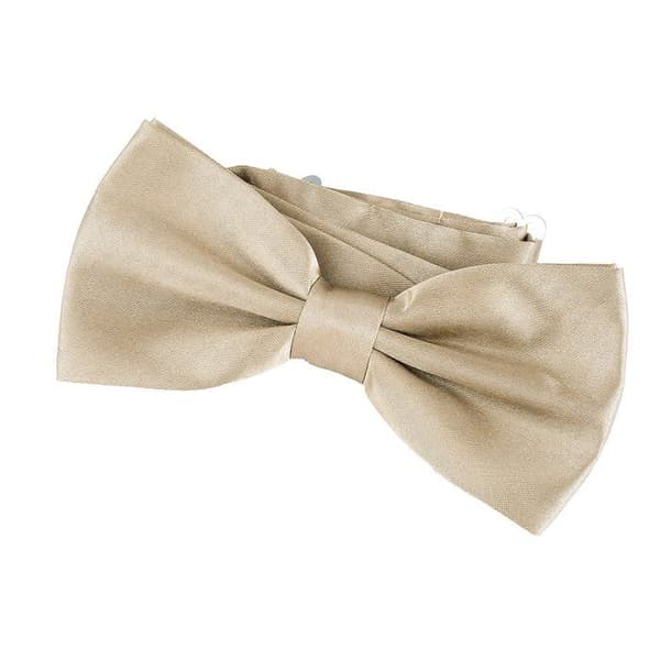 Förknutna fluga DonDon Champagne justerbar polyester 12 x 6 cm