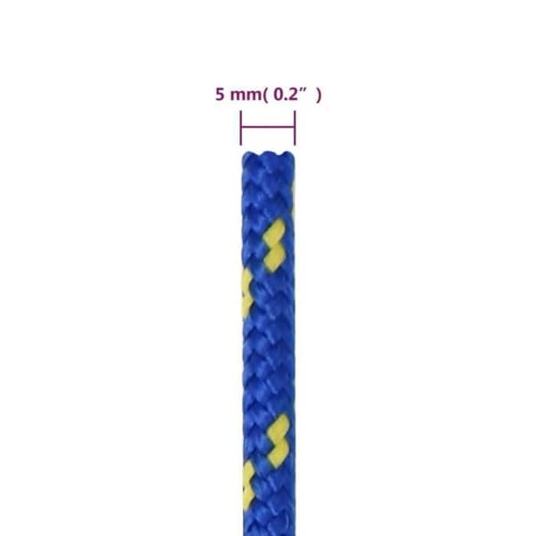 152438 vidaXL Båtrep Blå 5 mm 25 m Polypropylen