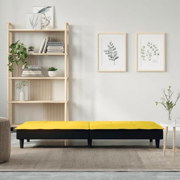 vidaXL Ljusgul sängsoffa tyg 351917