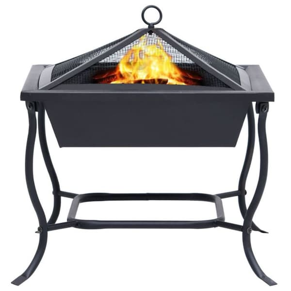 vidaXL Fire Pit Black 42x42x45 cm Stål 46647