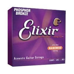 Akustiska gitarrsträngar - ELIXIR - 16077-12-56 - Medium Light - Nanoweb - Fosforbrons