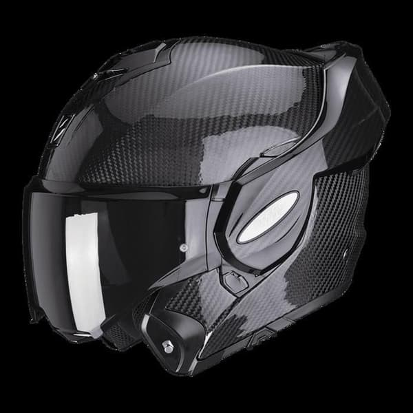 Modulär motorcykelhjälm Scorpion Exo-Tech Evo Carbon Solid ECE 22-06 - svart - L