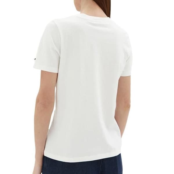 Vit T-shirt Dam Tommy Hilfiger Reg