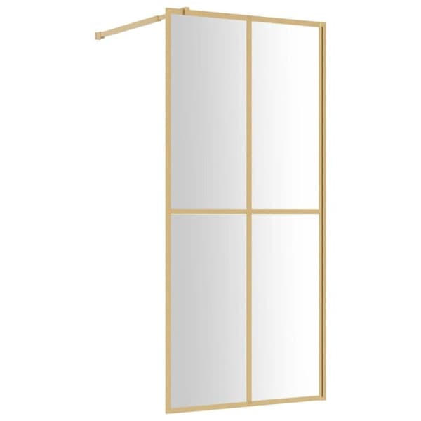 Duschvägg med transparent ESG-glas guld 80x195 cm