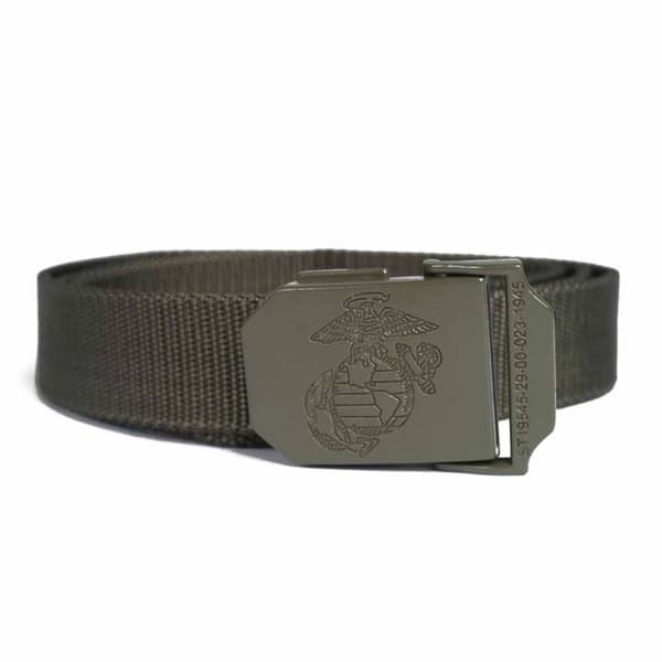 Bälte - USMC - Grön - 100% Polyester - Metallspänne - 130 cm x 3,5 cm
