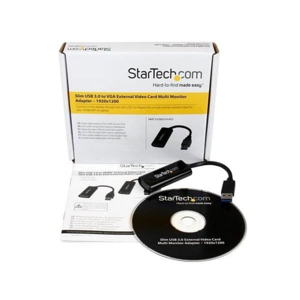 Videoadapter - STARTECH - USB 3.0 till VGA - 1920x1200 - Chipset T5-302/MCT - Svart