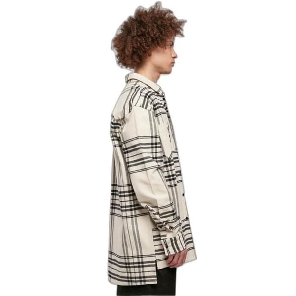 Lång rutig skjorta - URBAN CLASSICS - Summit - Beige - Oversize - 100% bomull