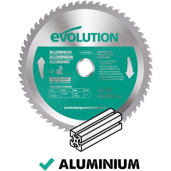 Sågblad - Evolution - A185TCT-60MS - 185mm - 60 Tänder - Invändigt hål 25,4mm