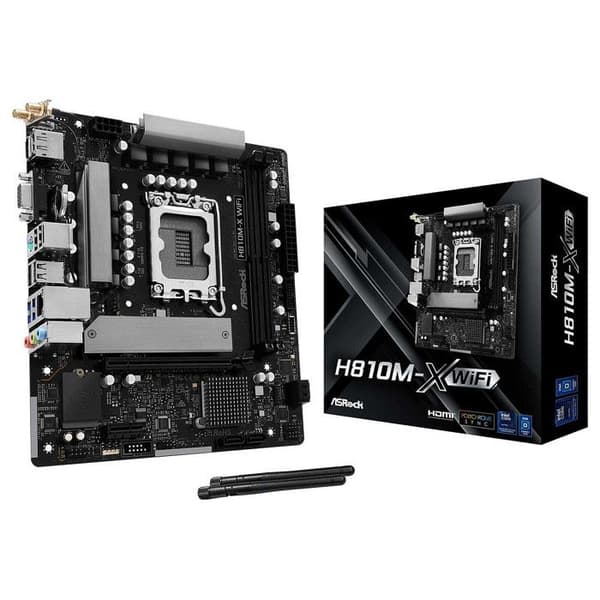 ASRock H810M-X WiFi moderkort (Intel LGA 1851) Micro ATX
