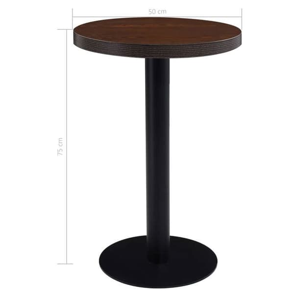 vidaXL Bistrobord Mörkbrun 50 cm MDF 286419