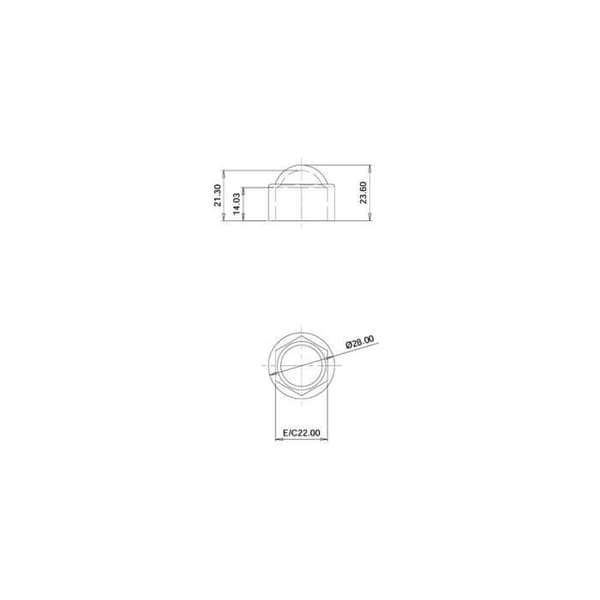 Cache mutter - M14 - Ø28/22 mm - Polyeten (PELD) - Vit - Förpackning 200