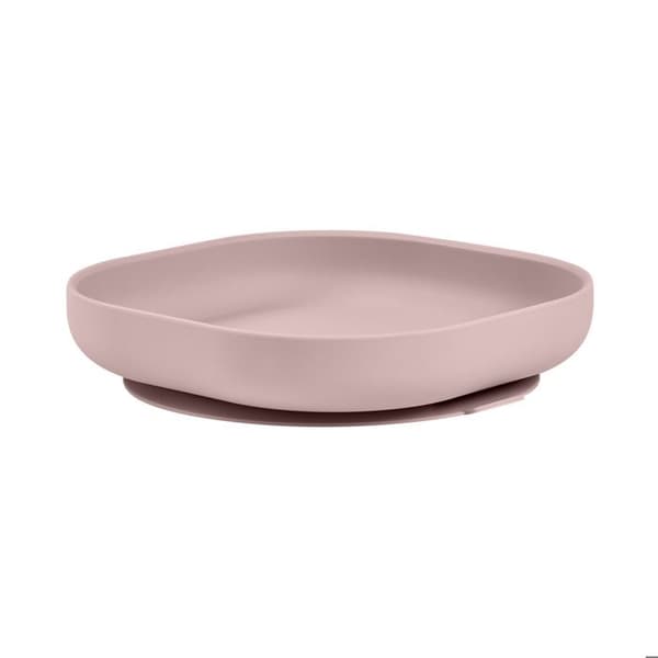 Béaba Repas Silikon Sugkopp Tallrik Rosa