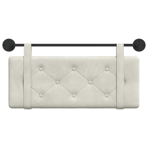 vidaXL Väggmonterad Sänggavel Creme Sammet 42031618