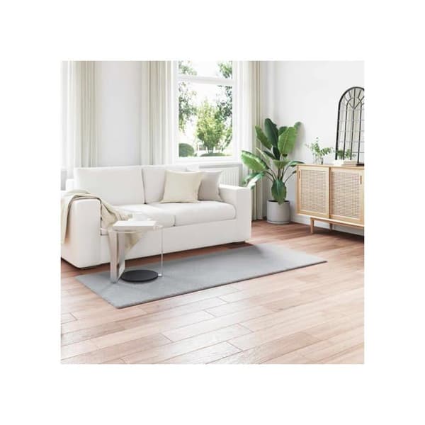 Faux päls mattan av kanin - vidaXL - Olite - 80x200 cm - Grå - Polyester - Rektangulär - Mycket mjuk