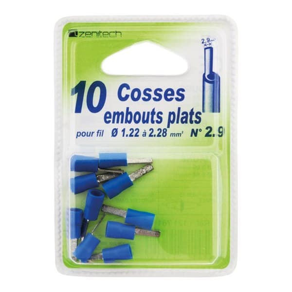 10 cossor ändpluggar Ø2,9mm - Blå - Zenitech