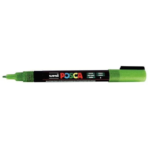 Marker - POSCA - PC3ML - Fin spets - Glitterplast - Set med 8