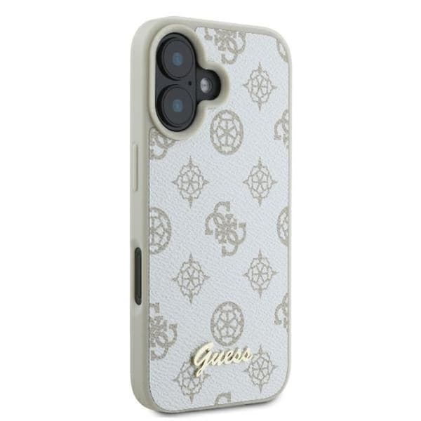 Coque för iPhone 16 - Guess Peony Script MagSafe (GUHMP16SPGPYSH) - Vit
