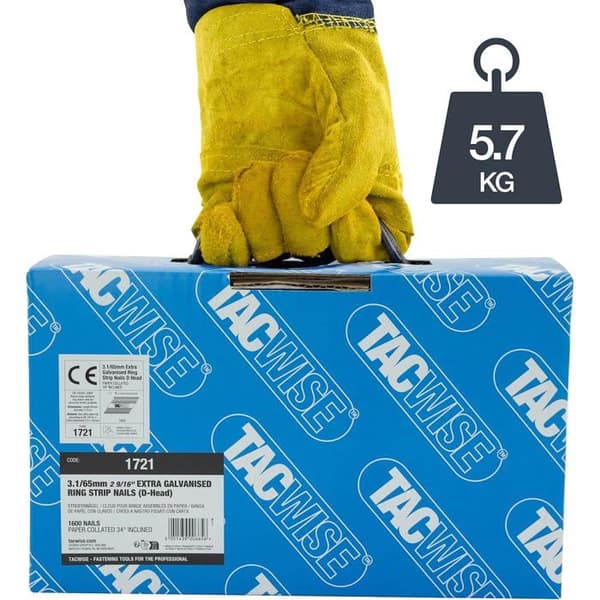 TACWISE 1721 3,1/65 mm galvaniserade spik, 1600-pack