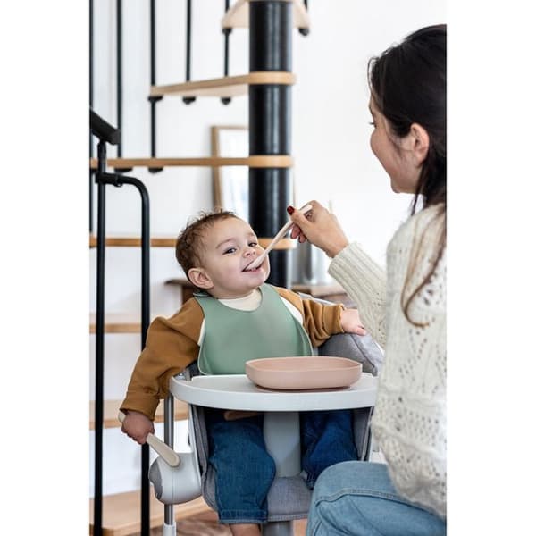 Béaba Repas Silikon Sugkopp Tallrik Rosa