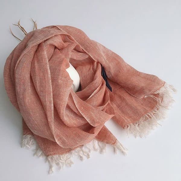 Sjal - Chèche Prettystern - 100% lin - Prickig - Rosa