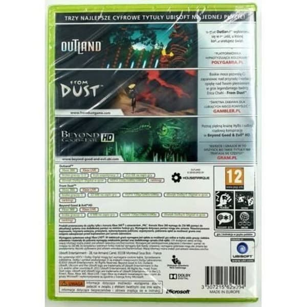 Triple Pack Ubisoft: Outlast / From Dust / Beyond good and Evil - XBOX 360 PAL
