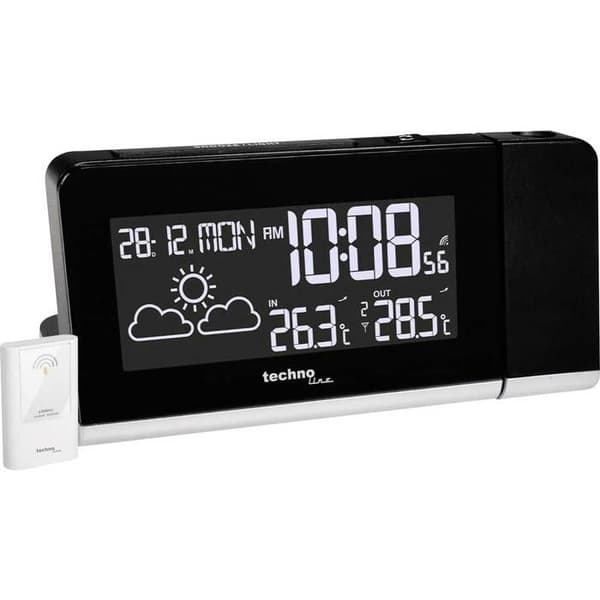 Radiokontrollerad digital väckarklocka Techno Line WT 539 svart