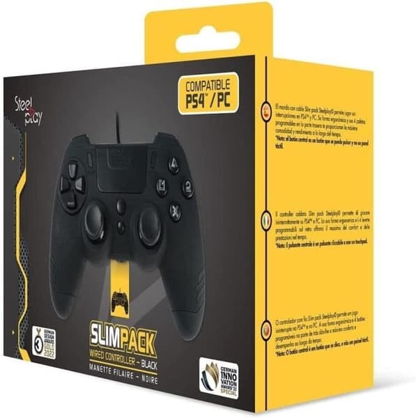 Spelkontroll - Steelplay - Slimpack - Trådad - Vibration - Kompatibel med PS4/PS3/PC